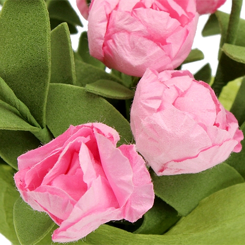 Prodotto Decorazione da tavola mini rose rosa 16 cm