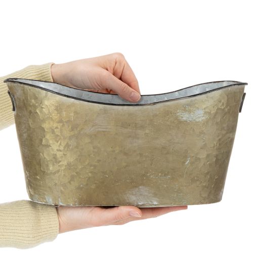 Prodotto Set di vasi e fioriere, color rame/bianco, L32,5cm/36,5cm/41,5cm