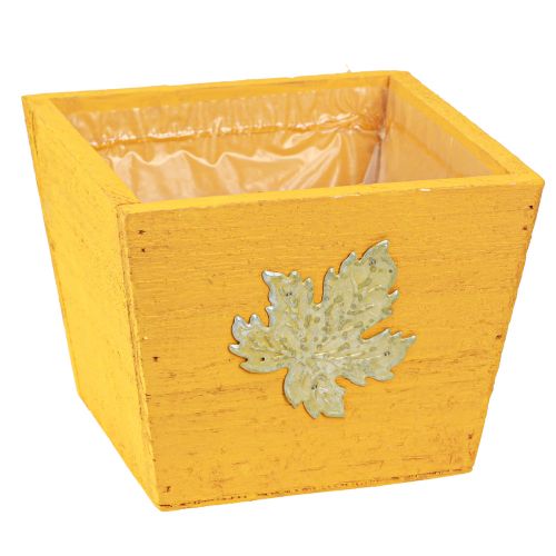 Prodotto Scatola per piante in legno shabby chic scatola in legno gialla 11×14,5×14 cm