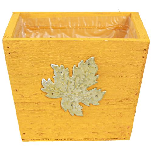 Prodotto Scatola per piante in legno shabby chic scatola in legno gialla 11×14,5×14 cm