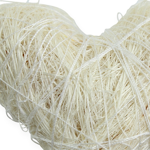 Floristik24 Cuore di sisal sul bastone 6 cm bianco 36 pezzi
