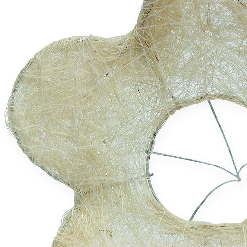Floristik24 Bracciale fiore in sisal sbiancato Ø15cm 10 pz