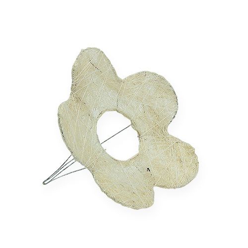 Floristik24 Bracciale fiore in sisal sbiancato Ø15cm 10 pz