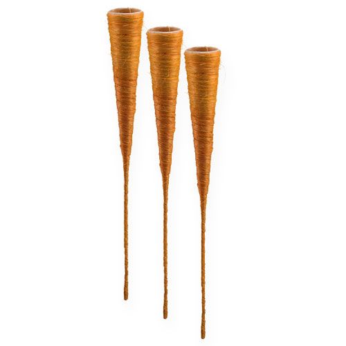 Floristik24 Vaso a punta Sisal arancione Ø4,5cm L60cm 5 pezzi