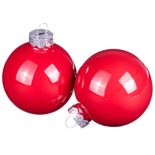 Prodotto Palle di Natale palline rosse per albero vetro lucido Ø6cm 24 pz