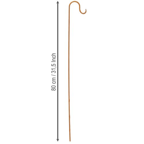 Prodotto Asta con gancio, decorazione da giardino in metallo color ruggine, alta 80 cm, 3 pezzi