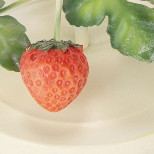 Prodotto Portacandele conico in metallo con decorazione a fragola, color crema, rotondo, H26cm