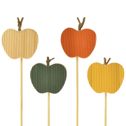 Floristik24 Spina fiore spina decorativa autunnale legno mela 5x5,5 cm 8 pz