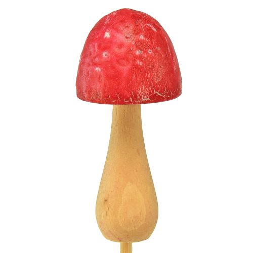 Prodotto Tappo fiore fungo decorativo in legno rosso Ø2,5 cm 8 pezzi
