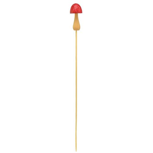Prodotto Tappo fiore fungo decorativo in legno rosso Ø2,5 cm 8 pezzi