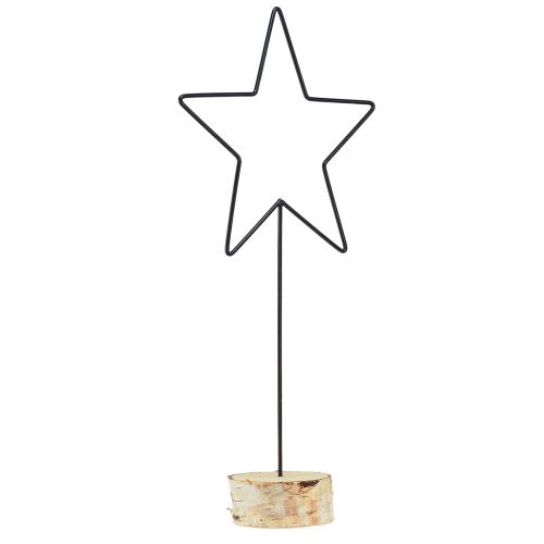 Prodotto Grandi decorazioni a stella su base in legno naturale - nero, 60 cm - elegante decorazione della stanza 30x10x60 cm 2 pezzi
