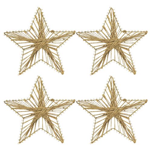 Prodotto Stella avvolta in iuta Decorazione natalizia rustica 20 cm 4 pezzi