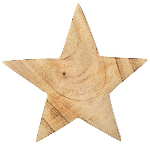 Prodotto Stella decorativa rustica in legno di paulownia - design naturale, Ø 15 cm, spessore 6 cm - decorazione in legno versatile - 2 pezzi