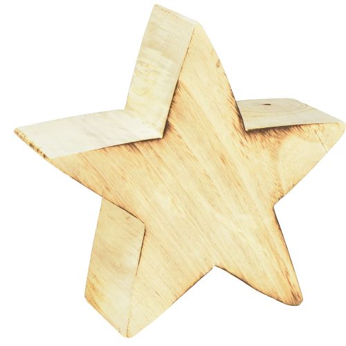 Floristik24 Stella decorativa rustica in legno - aspetto legno naturale, 20x7 cm - decorazione versatile per la stanza