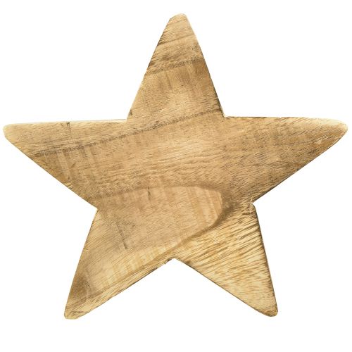 Prodotto Stella decorativa rustica in legno di paulownia - aspetto legno naturale, 25x8 cm - decorazione versatile per la stanza