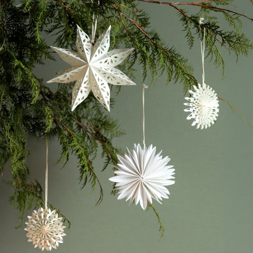 Prodotto Carta appendiabiti decorativa stella fiocco di neve bianca Ø20 cm 6 pz