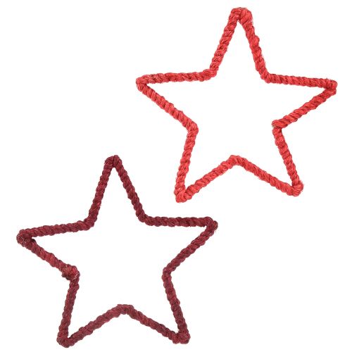 Prodotto Stelle per corona dell&#39;Avvento Decorazione natalizia iuta rossa 15 cm 8 pz