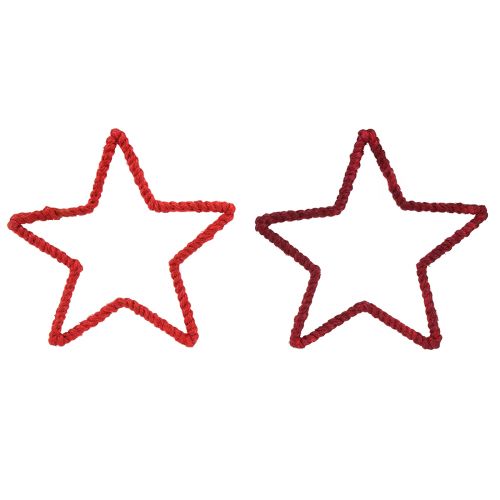 Prodotto Stelle per corona dell&#39;Avvento Decorazione natalizia iuta rossa 15 cm 8 pz
