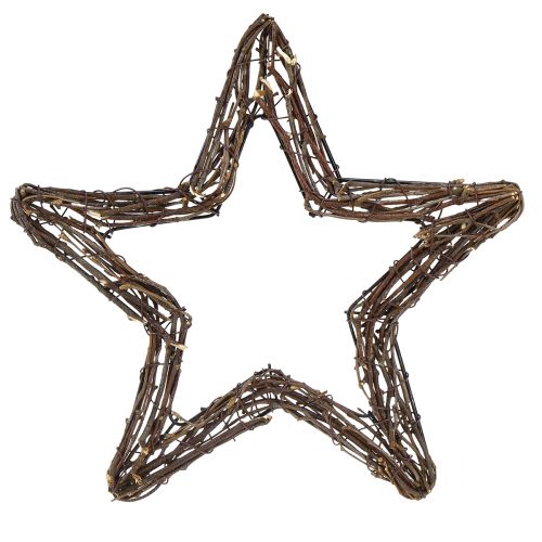Floristik24 Stelle da appendere per ghirlanda di porta salice naturale 28 cm 4 pezzi