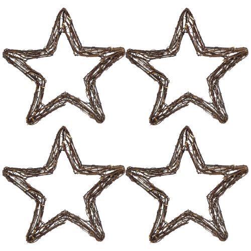 Prodotto Stelle da appendere per ghirlanda di porta salice naturale 28 cm 4 pezzi