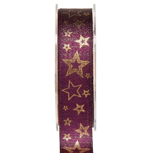 Prodotto Nastro a stella Nastro natalizio Viola Oro Glamour W25mm L15m