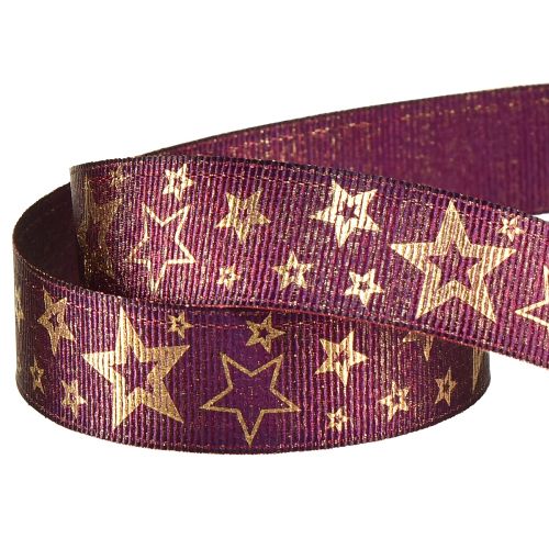 Prodotto Nastro a stella Nastro natalizio Viola Oro Glamour W25mm L15m