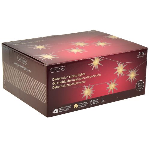 Prodotto Catena luminosa stellata LED bianco timer da interno esterno 225cm