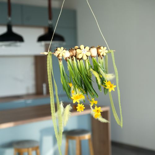 Floristik24 Decorazione da tavolo in legno con fiori gialli, decorazione estiva da tavolo Ø2–6cm 20 pz.