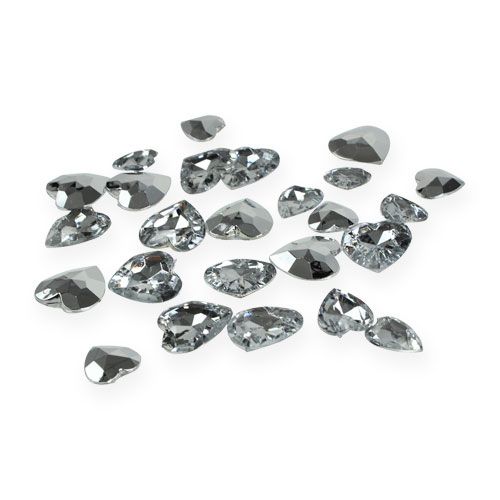 Floristik24 Decorazione a dispersione cuori acrilici argento 2 cm - 3 cm 120 pz