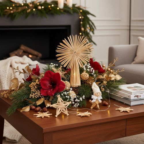 Set di stelle di paglia per decorazioni natalizie per albero di Natale, 35 pezzi. | Floristik24.it