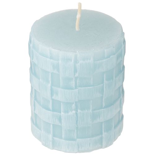 Floristik24 Candele a colonna Rustic 80/65 candela blu chiaro decorazione candela 2 pezzi
