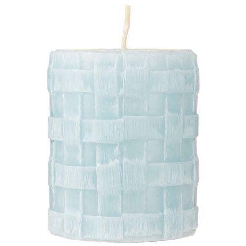 Prodotto Candele a colonna Rustic 80/65 candela blu chiaro decorazione candela 2 pezzi