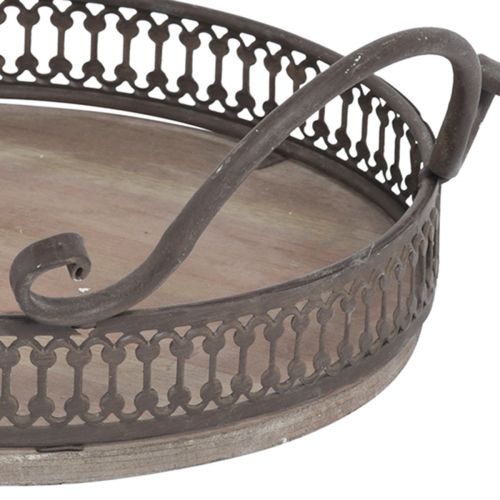 Prodotto Vassoio con manici vassoio rotondo marrone antico Ø26/33cm set da 2