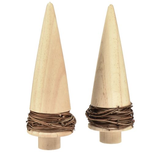 Prodotto Albero di Natale in legno naturale decorazione da tavola Natale H18cm 2 pz
