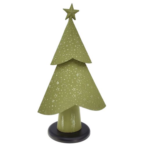 Prodotto Albero di Natale in metallo e stelle in legno verde argento H46,5 cm