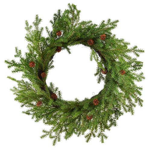Floristik24 Ghirlanda di abete artificiale con coni verde marrone Ø49cm