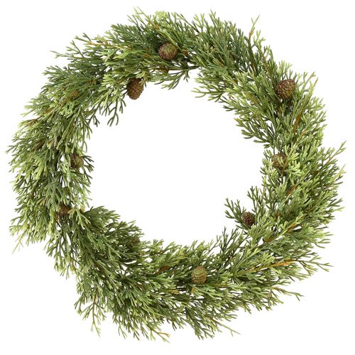Floristik24 Ghirlanda di abete con coni anello decorativo artificiale verde Ø36cm