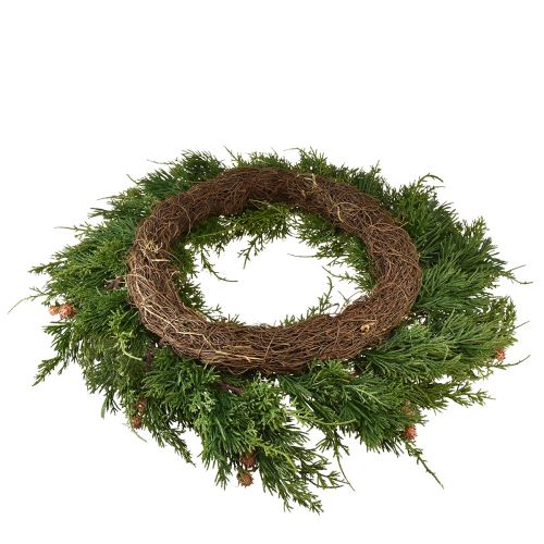 Prodotto Ghirlanda di abete Thuja con corona di vite base boccioli Ø50cm
