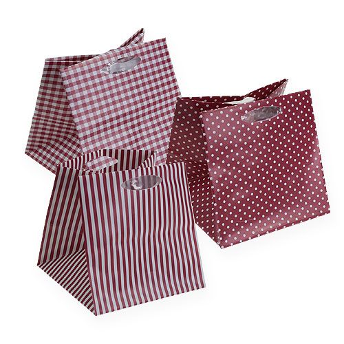 Floristik24 Sacchetto di plastica tipo bordeaux. 12 cm x 12 cm 12 pezzi
