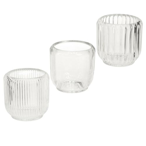 Prodotto Portacandele portacandele in vetro trasparente Ø8cm H8cm 6 pz