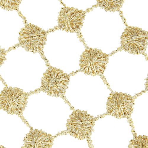 Prodotto Runner da tavolo griglia oro crema con glitter L19 cm L1,5 m