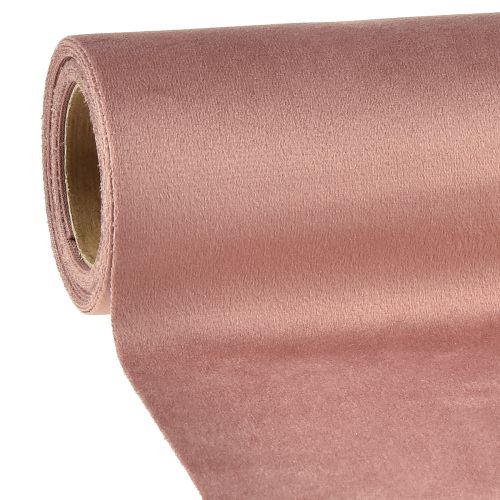 Prodotto Runner da tavolo in velluto rosa antico, 28×270 cm - Elegante runner da tavolo in tessuto decorativo per la decorazione della tua tavola festiva