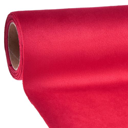 Prodotto Runner da tavolo in velluto rosso, tessuto decorativo lucido, 28×270 cm - runner da tavolo per decorazioni festive
