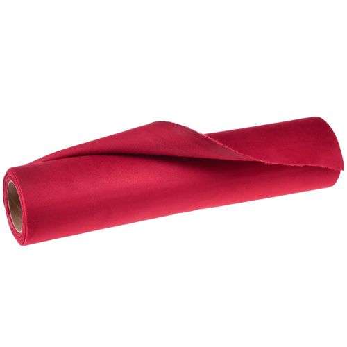 Prodotto Runner da tavolo in velluto rosso, tessuto decorativo lucido, 28×270 cm - runner da tavolo per decorazioni festive
