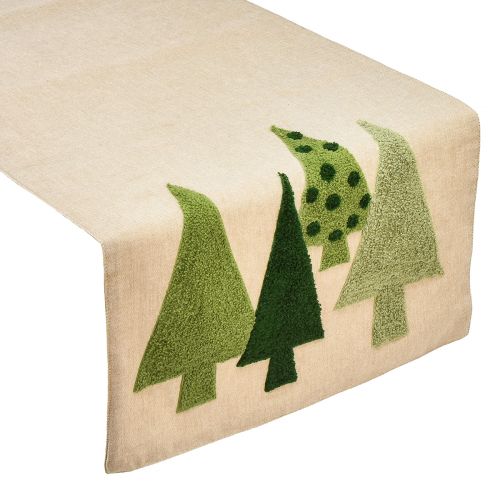 Floristik24 Runner da tavolo natalizio abeti verde 140x41,5cm