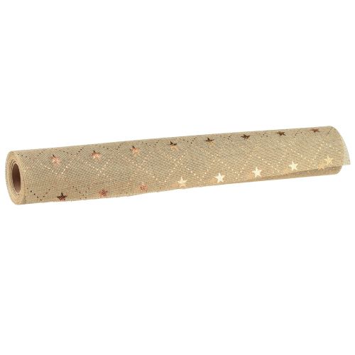 Prodotto Runner da tavola natalizio con stelle lucenti, oro, 48 cm x 4,5 m - Decorazione festiva