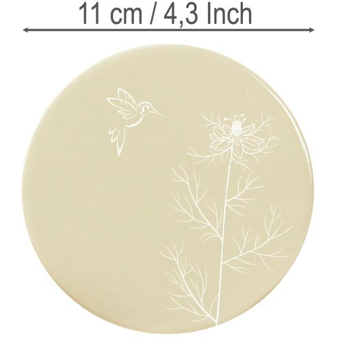 Prodotto Sottobicchieri da tavolo Spring Bird Marrone Bianco Ø11cm 6 pz