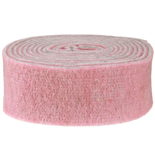 Prodotto Nastro decorativo in feltro di lana rosa antico grigio 7,5 cm 5 m