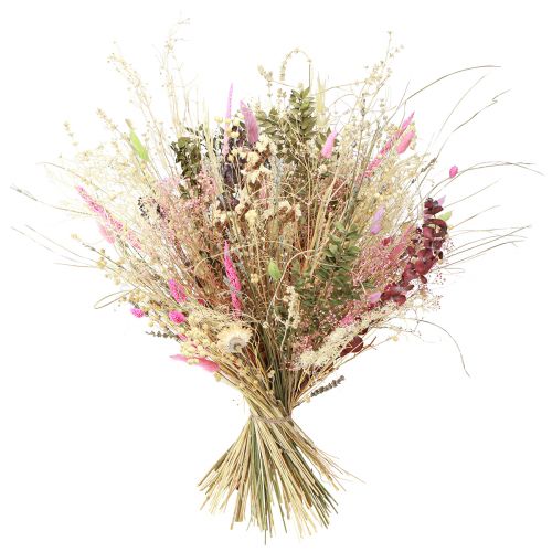 Prodotto Mazzo di fiori secchi erba eucalipto crema rosa 200g