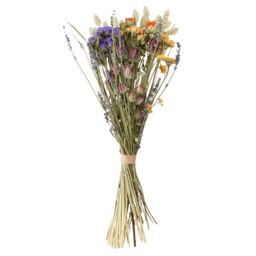 Prodotto Mazzo di fiori secchi viola arancio lavanda di mare granelli 55 cm
